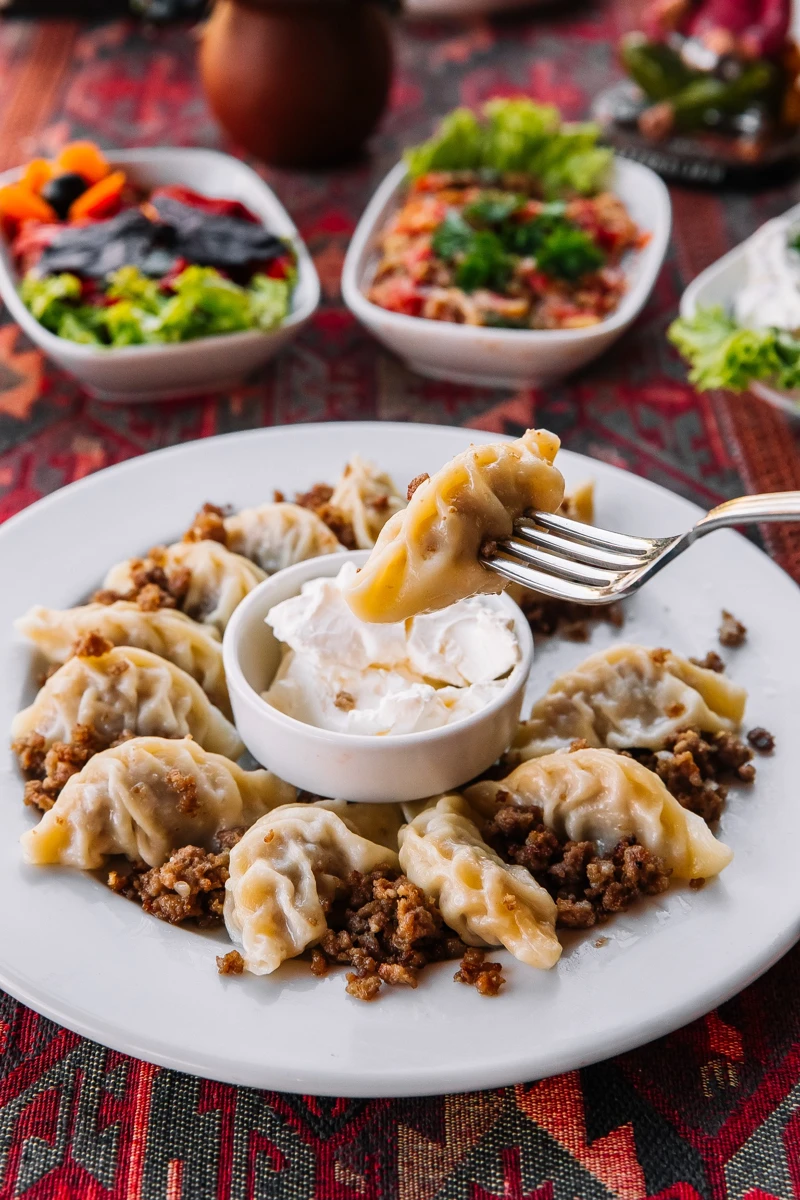 Closeup of Nana Betty pierogi dumplings